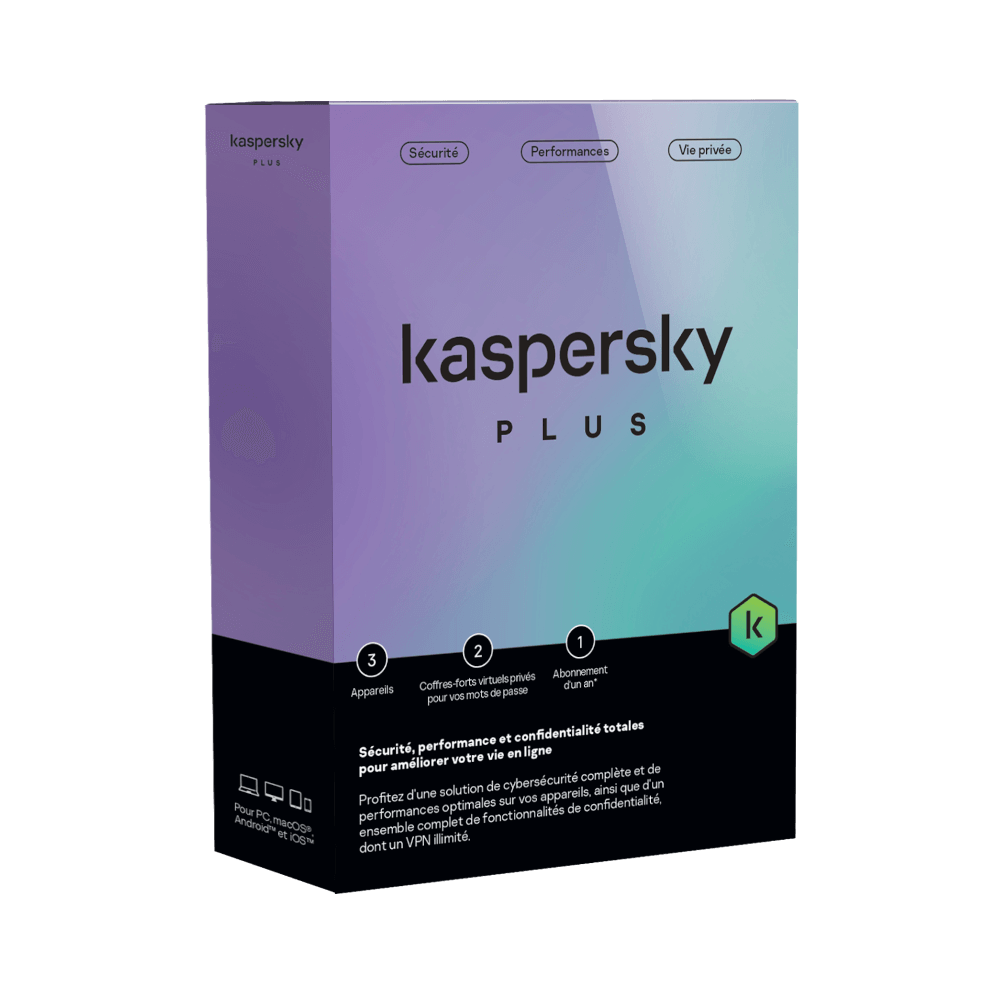 Kaspersky Plus - 3 Postes - 1 An